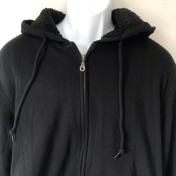 BC Clothing Men's Black Quilted Plush Lined Hoodie - Picture 13 of 16